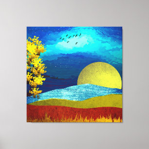 landschap van de vloeibare lucht canvas afdruk