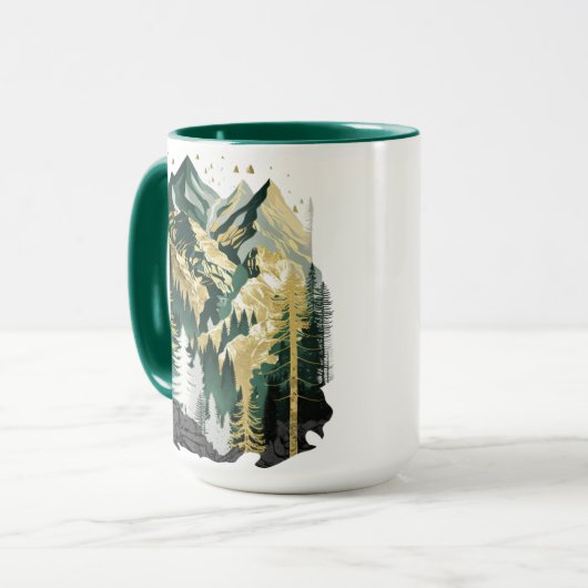 Landschap van het bosgebergte - Mok (Voorkant links)