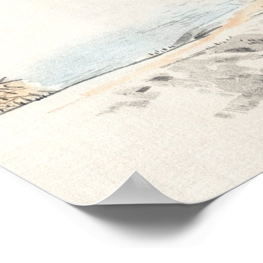 Landschap van Kōno Bairei Poster (Hoek)