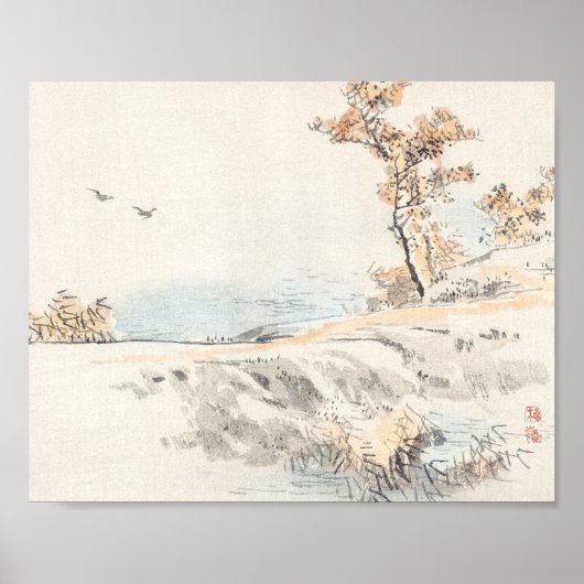 Landschap van Kōno Bairei Poster (Voorkant)