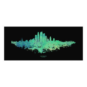 Landschap van Los Angeles - Mintgroen Foto Afdruk