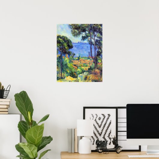 Landschap van Paul Cezanne Poster (Thuiskantoor)