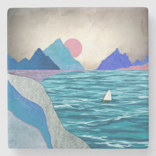 Landschap van Sailboat Cove Stenen Onderzetter