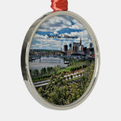 Landschap van Saint Paul, Minnesota Metalen Ornament (Rechts)