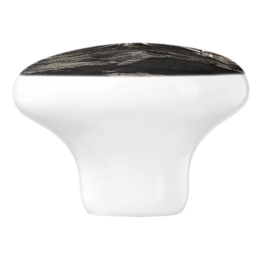 Landschap Vegvisir Tree Moon - sepia Keramische Knop (Zijkant)