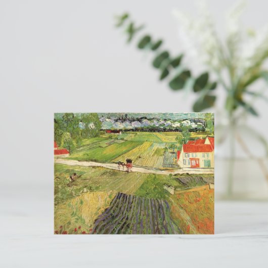 Landschap, vervoer en trein door Vincent van Gogh Briefkaart (Staand voorkant)