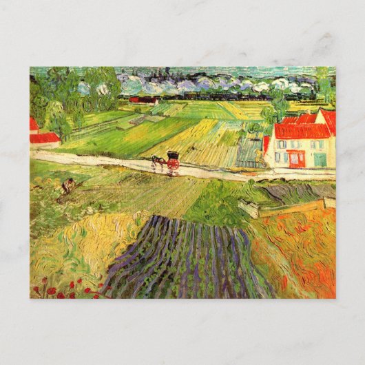 Landschap, vervoer en trein Van Gogh Fine Art Briefkaart (Voorkant)