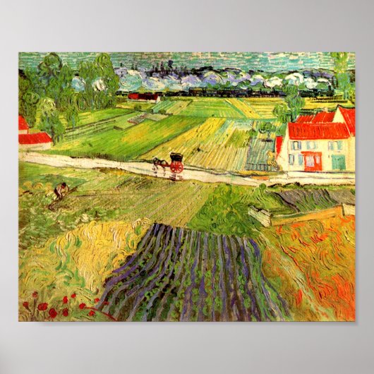Landschap, vervoer en trein Van Gogh Fine Art Poster (Voorkant)
