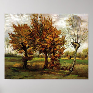 Landschap Vier van de herfst Trees Van Gogh Fine Poster