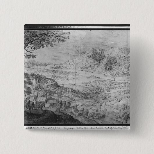 Landschap Vierkante Button 5,1 Cm (Voorkant)