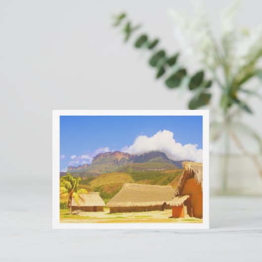Landschap Village Huts Venezuela Oerwoud Briefkaart (Staand voorkant)