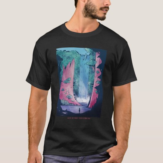 Landschap Waterval Fantasy T-shirt (Voorkant)