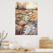 Landschap Waterverf schilderij Poster (Keuken)