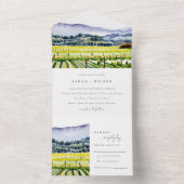 Landschap Weddenschap tussen de Waterverf van Napa All In One Uitnodiging (Binnen)