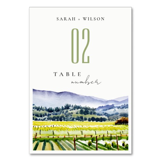 Landschap Weddenschap tussen de Waterverf van Napa Kaart (Achterkant)