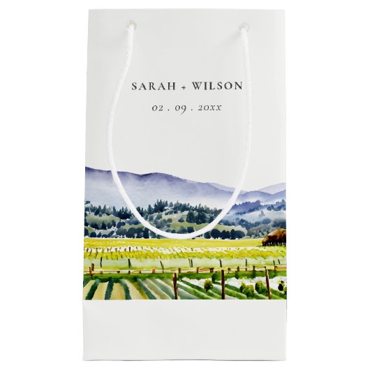 Landschap Weddenschap tussen de Waterverf van Napa Klein Cadeauzakje (Voorkant)