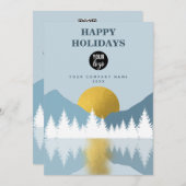 Landschap Winter Prettige feestdagen Business QR C Feestdagenkaart (Voorkant / Achterkant)