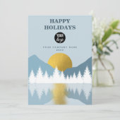 Landschap Winter Prettige feestdagen Business QR C Feestdagenkaart (Staand voorkant)