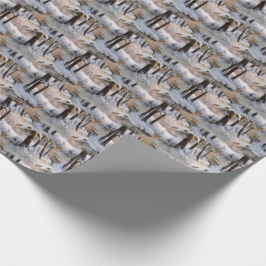 Landschap winterbos cadeaupapier (Hoek)