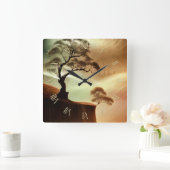 Landschap woestijnbomen vierkante klok (Huis)