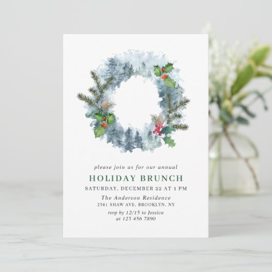 Landschap Wreate Kerstfeestdag BRUNCH Kaart (Staand voorkant)