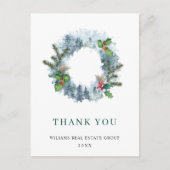 Landschap Wreater Kerstmis Corporate Bedankt Briefkaart (Voorkant)