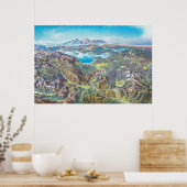 Landschap Yellowstone National Park (geen labels) Poster (Keuken)
