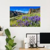 Landschap Yellowstone National Park Wildbloemen Poster (Thuiskantoor)