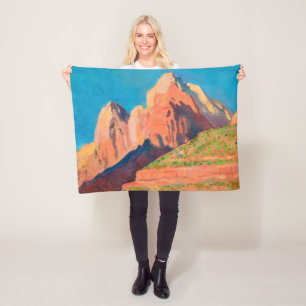 Landschap Zion National Park van Maynard Dixon Fleece Deken