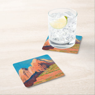 Landschap Zion National Park van Maynard Dixon Vierkante Kartonnen Onderzetter