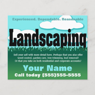 Landschappelijk ontwerp. Lawn service.  Flyer
