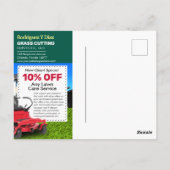 Landschappelijk ontwerp van grasgrasstrips snijbro briefkaart (Achterkant)