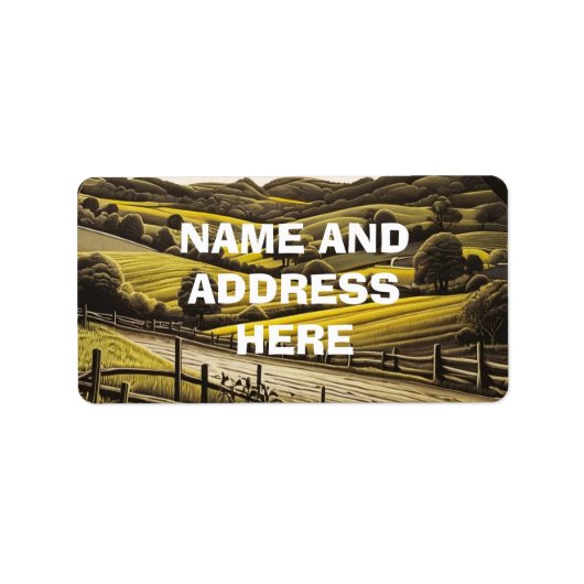 landschappelijke adresetiketten etiket (Voorkant)