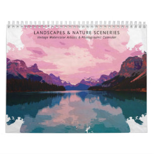 Landschappen en Natuur Waterverf  Artistiek Kalender
