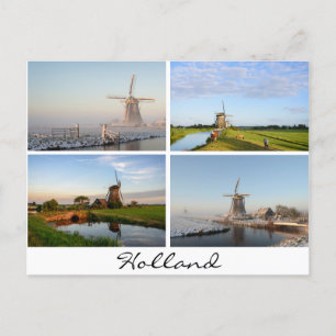 Landschappen met windmolens in het Holland-briefka Briefkaart