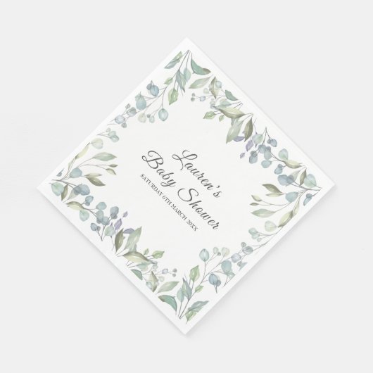 Landschaps bloemengroenten baby shower / Sprinkle Servet (Hoek)