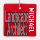 Landschapsarchitect Extraordinaire CUSTOM Keramisch Ornament (Achterkant)