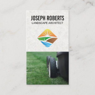 Landschapsarchitect Logo Grasmaaier Tuinieren Visitekaartje