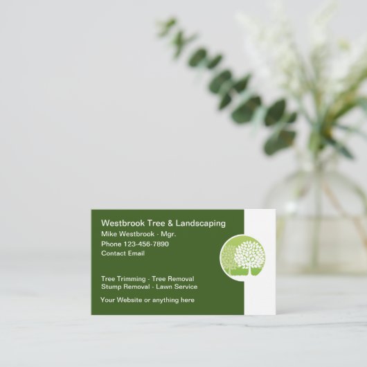 Landschapsarchitectuur en boomservice visitekaartje (Staand voorkant)