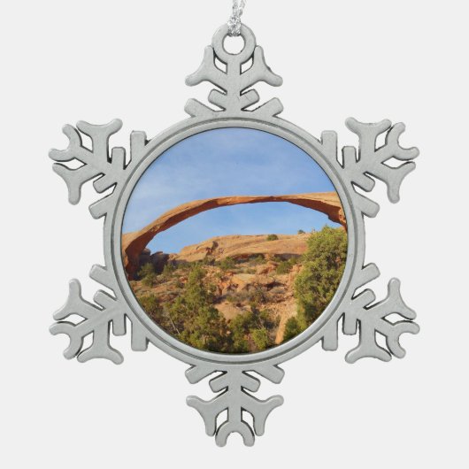 Landschapsarchitectuur in Arches National Park Tin Sneeuwvlok Ornament (Voorkant)