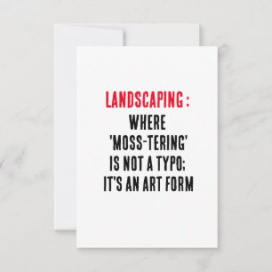 Landschapsarchitectuur Waar 'moss-tering' geen typ Bedankkaart