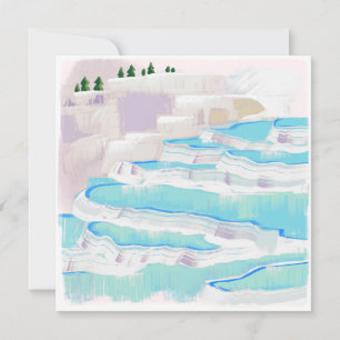 Landschapsblauw Pamukkale schilderachtig Feestdagenkaart