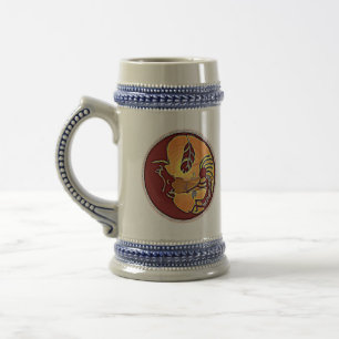 LandschapsButton - Kokopelli Moon Feather 1 Bierpul
