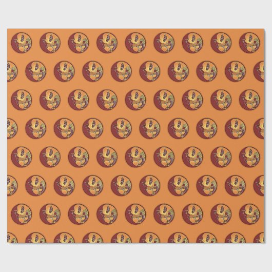 LandschapsButton - Kokopelli Moon Feather 1 Cadeaupapier (Vlak)