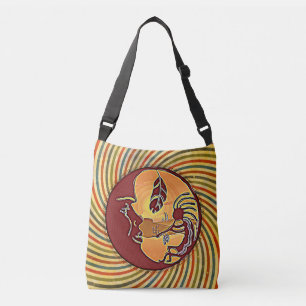 LandschapsButton - Kokopelli Moon Feather 1 Crossbody Tas