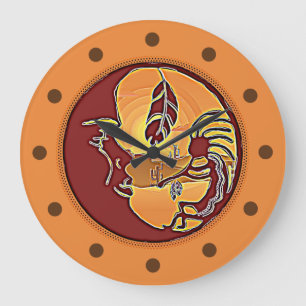 LandschapsButton - Kokopelli Moon Feather 1 Grote Klok