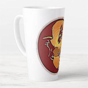 LandschapsButton - Kokopelli Moon Feather 1 Latte Mok