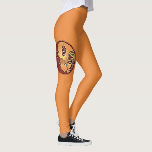 LandschapsButton - Kokopelli Moon Feather 1 Leggings (Rechts)