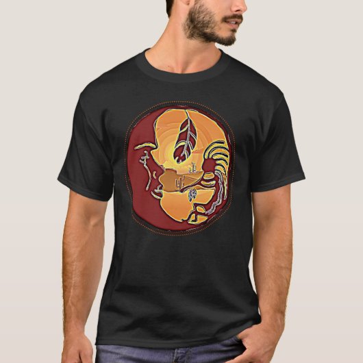 LandschapsButton - Kokopelli Moon Feather 1 T-shirt (Voorkant)