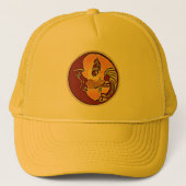 LandschapsButton - Kokopelli Moon Feather 1 Trucker Pet (Voorkant)
